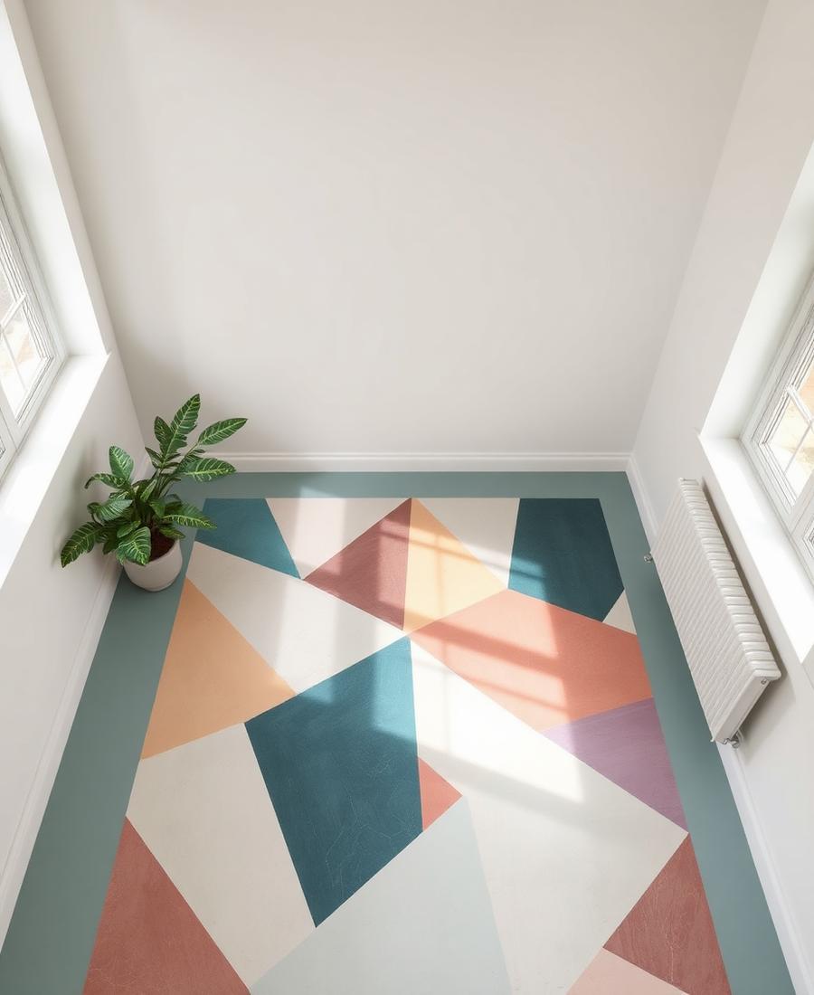 Geometric floor tattoo — conceptual studio visual